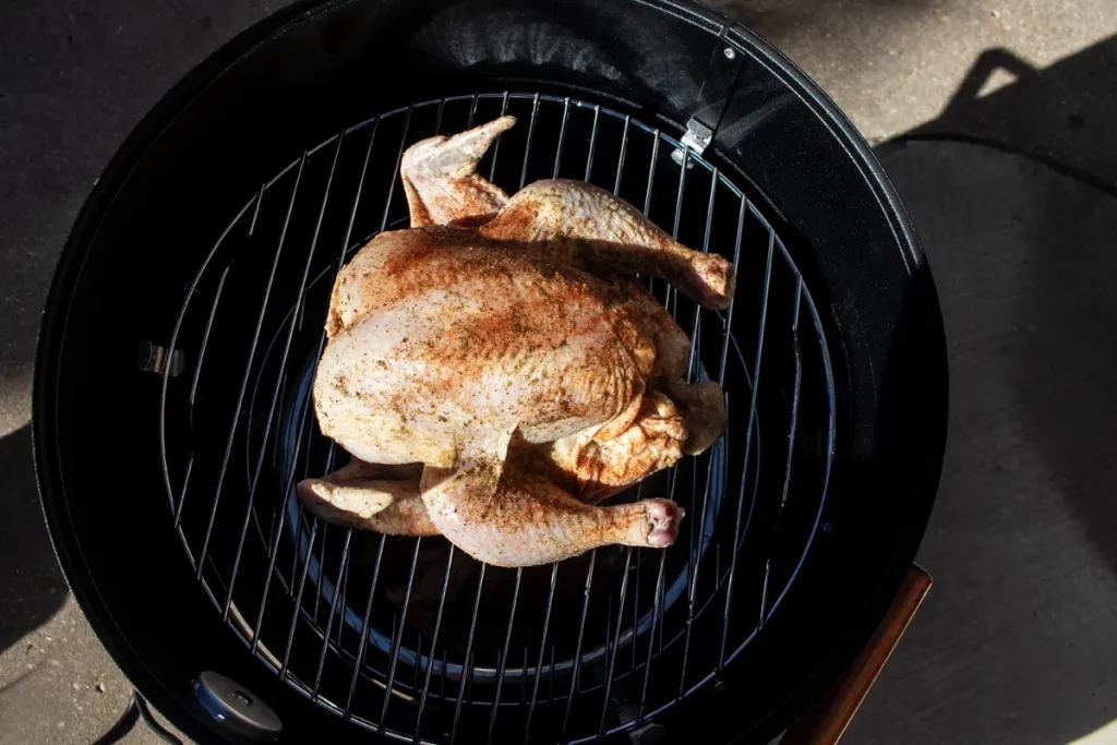 Chicken seasoned with dry rub ready for marination