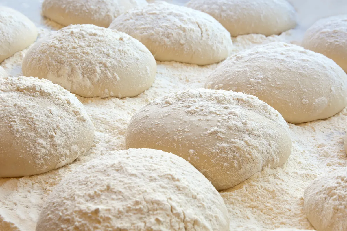 Comparison of pizza and naan dough ingredients and preparation