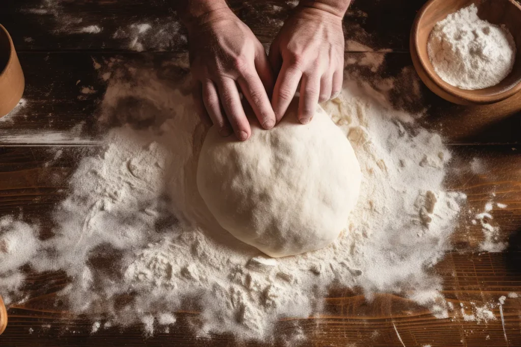 Comparison of pizza and bread dough side by side