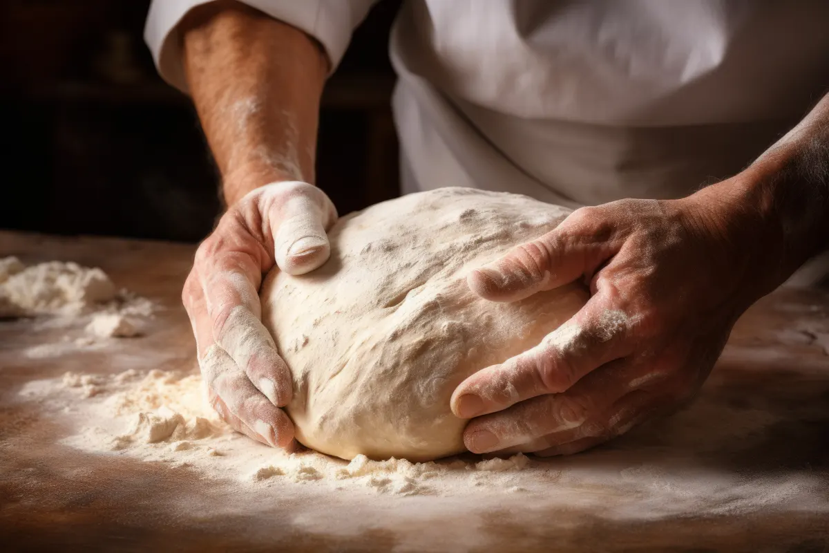 A modern bread maker kneading pizza dough with precision