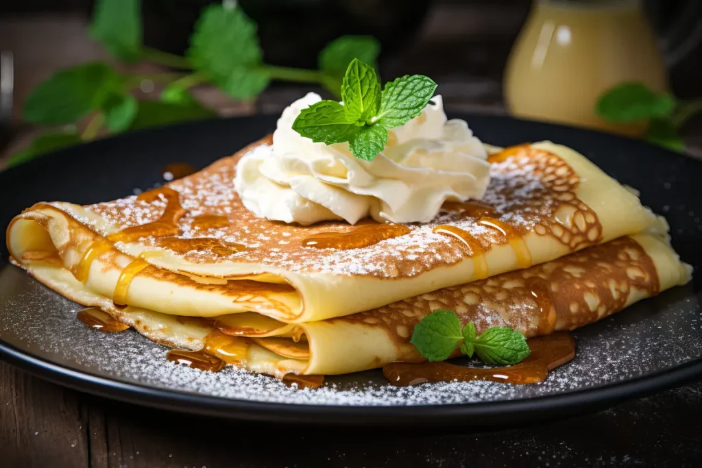 A stack of delicate crepes with various fillings, showcasing the versatility and elegance of crepe-making.