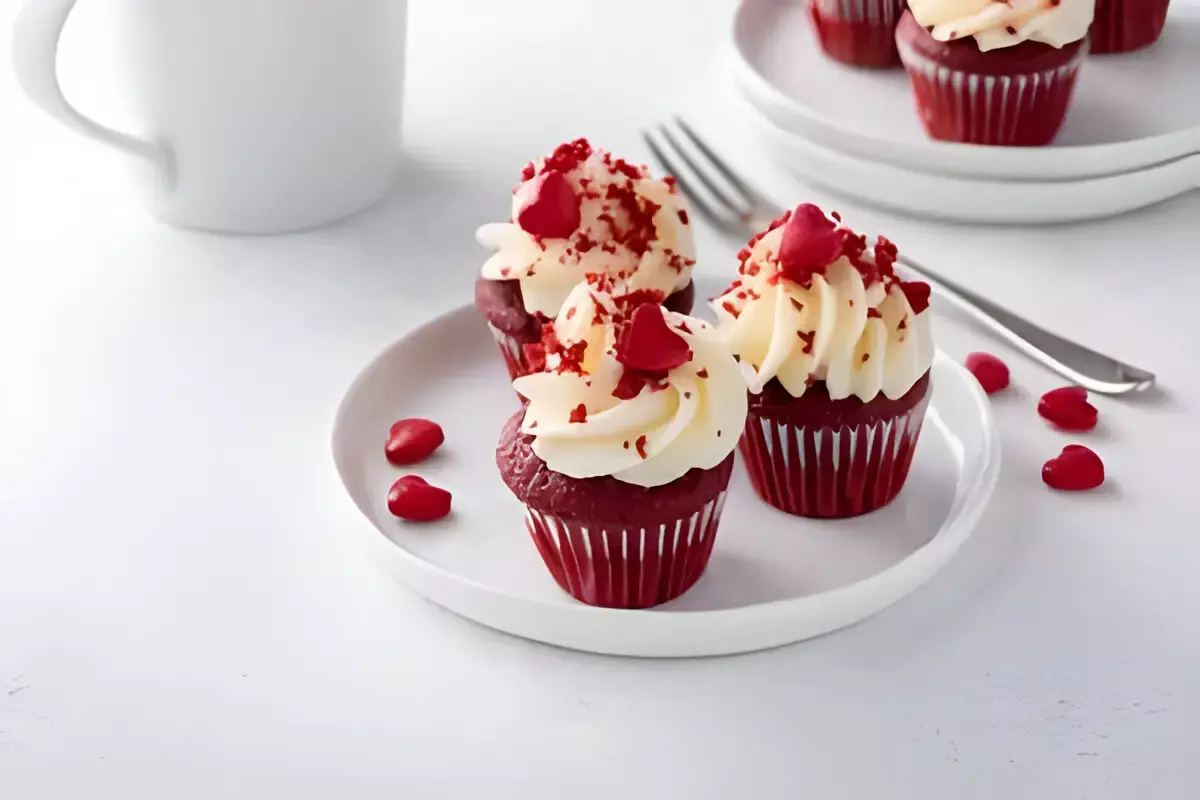 Gluten-free chocolate cupcakes with creamy frosting