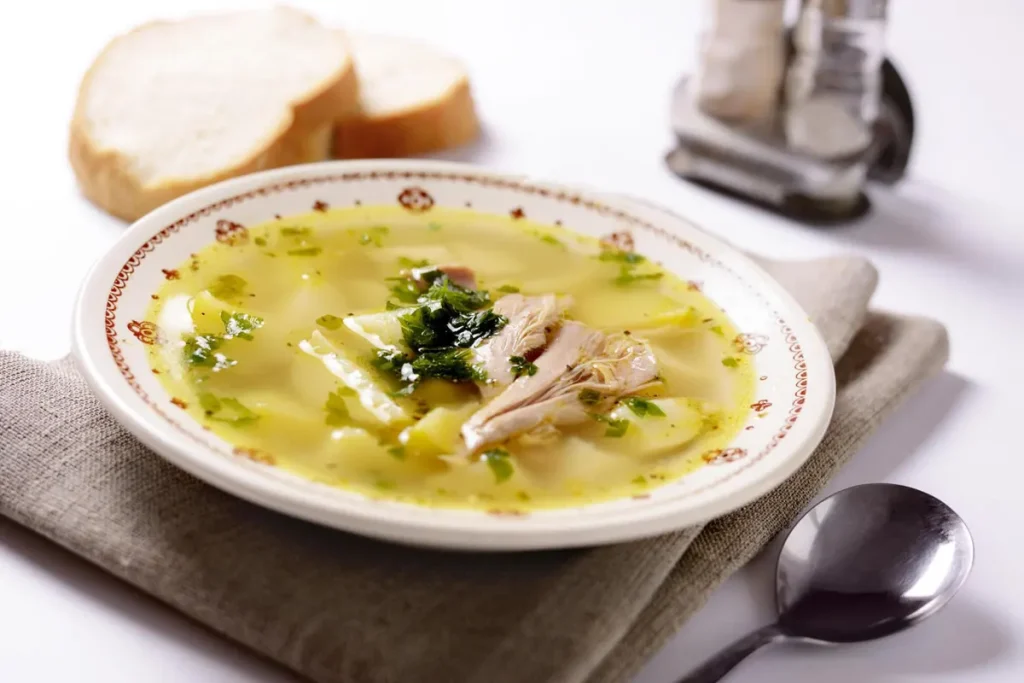 Steaming Bowl of Chicken Florentine Soup