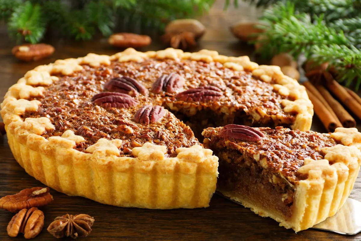 Close-Up of Pecan Pie Filling