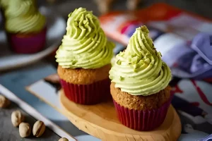 Moist gluten-free cupcake batter in a mixing bowl