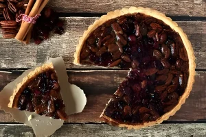 Pecan Pie Served on a Festive Table