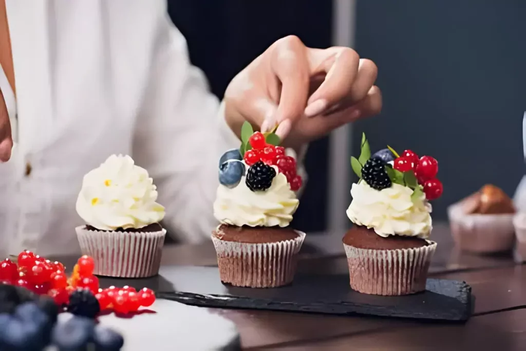 Mixing cupcake batter