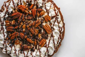 Ingredients for Pecan Cream Pie recipe on kitchen counter