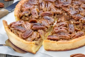 Pecan Pie Slice with Whipped Cream