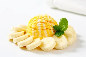 Close-Up of Blue Bell Banana Pudding Scoop