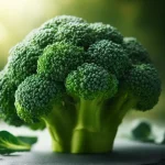 Close-up of fresh broccoli florets highlighting its vibrant green color